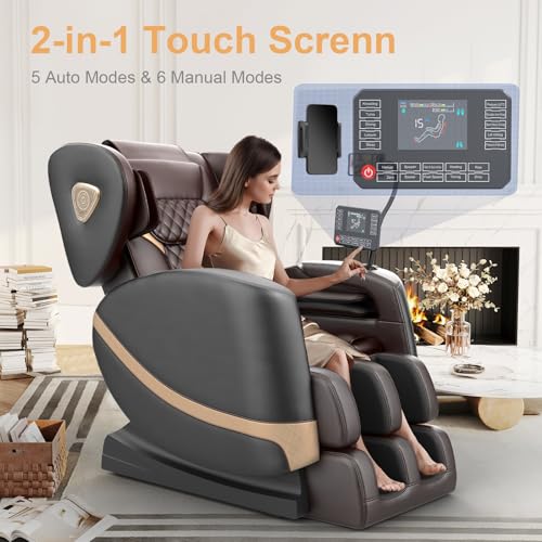 FURNIMAT 2025 Massage Chair Full Body, Zero Gravity Massage Chair with 10 Fix Rollers, Heating, Foot Massage, Auto Modes, ...
