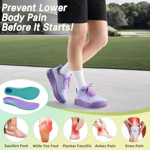 Women's Orthopedic Diabetic Wide Running Shoes: Comfortable Casual Arch Support Plantar Fasciitis Fashion Sneakers, High A...