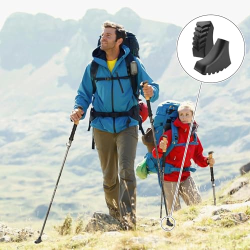 Inscool 6Pcs Replacement Cane Tips - Walking Sticks Accessories, Fit Most Trekking & Hiking Poles