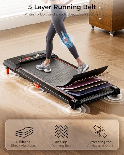 Walking Pad with Incline,XBD Under Desk Treadmill for Home Small Office,2.5HP Low Noise Portable Treadmill with 330 Lbs Ca...
