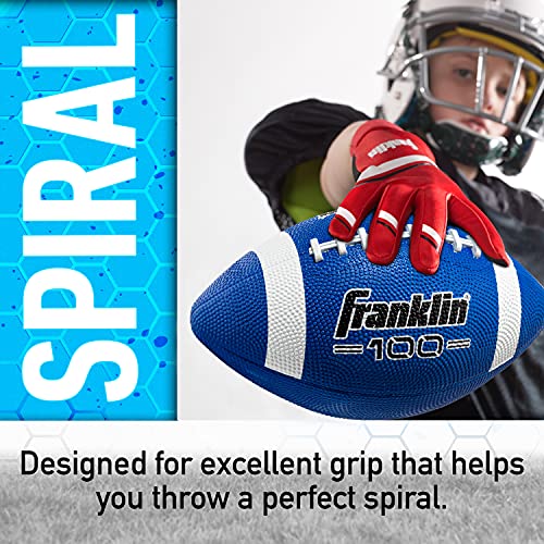 Franklin Sports Kids Junior Grip-Rite Youth Junior Size Rubber Footballs - Peewee Kids Durable Outdoor Footballs - Single...