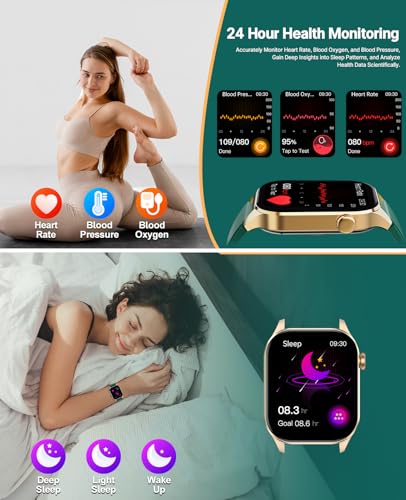 SOUYIE Smart Watch for Men Women Android iPhone, with Bluetooth Call(Answer/Make Call) 2024, 2.04" Fitness Tracker IP68 Wa...