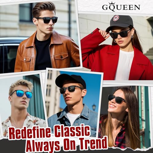 GQUEEN Polarized Sunglasses Men Womens,Flexible TR90 Frame,for Driving Fishing Cycling Hiking Golf Sports UV400 Protection