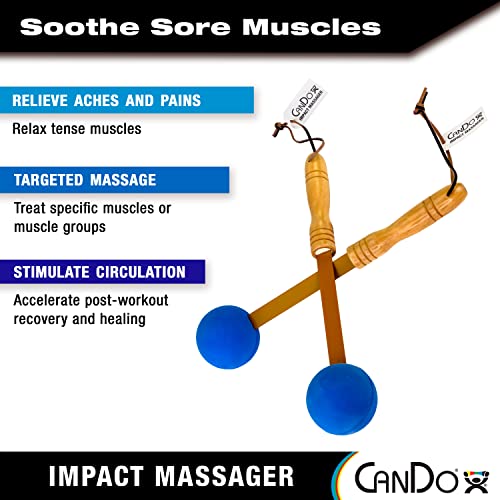 CanDo Percussion Massagers 2 Pack Manual Ball Massage, Flexible Stick Massage Tools for Sore Muscles, Back, Shoulders, Nec...