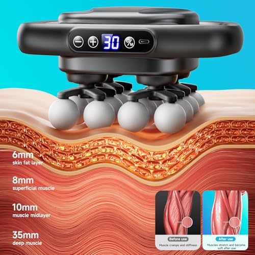 Mini 16-Head Massage Gun, Electric Deep Tissue Massage, 3 Modes, 30 Levels Of Speed, Relieve Pain In Neck, Back, And Leg M...