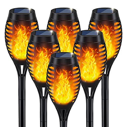 IkeeRuic Solar Lights Outdoor, Solar Torch Light with Flickering Flame for Outdoor Decor, Solar Garden Lights, Waterproof ...