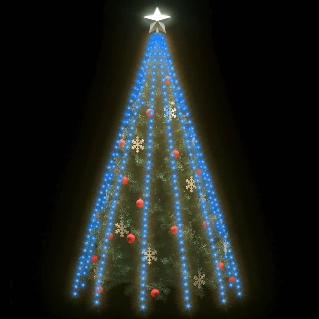 vidaXL Blue LED Tree Lights, 500 LEDs, 196.9in Tall, Water-Resistant, USB Powered, 8 Effects, Indoor/Outdoor