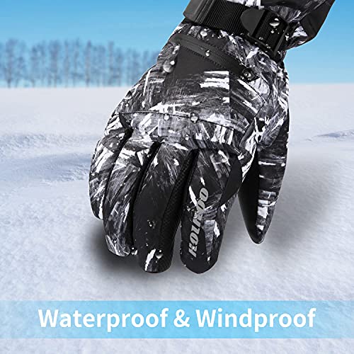 Hoihoo Ski Gloves - Waterproof Winter Snowboarding Gloves for Men & Women, Touchscreen Compatible, Warm Below -30F