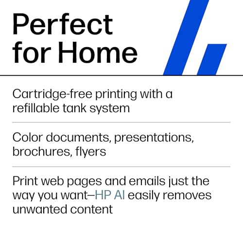 HP Smart Tank 5101 Wireless All-in-One Refillable Printer, Scanner, Copier with 2 years of Ink included, Wireless printer-...