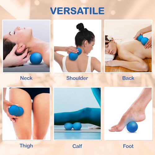 Peanut Massage Ball - Double Lacrosse Massage Ball & Mobility Ball for Physical Therapy - Deep Tissue Massage Tool for Myo...