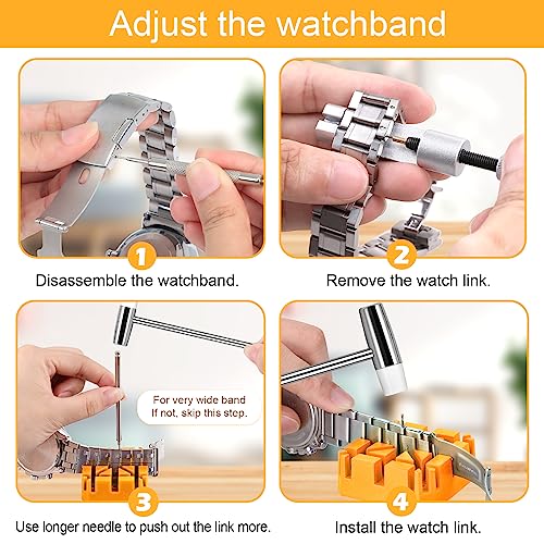 JOREST Watch Link Removal Tool, Watch Band Tool Kit, Repair Kit for Watch Bracelet Adjustment and Replacement and Resizin...