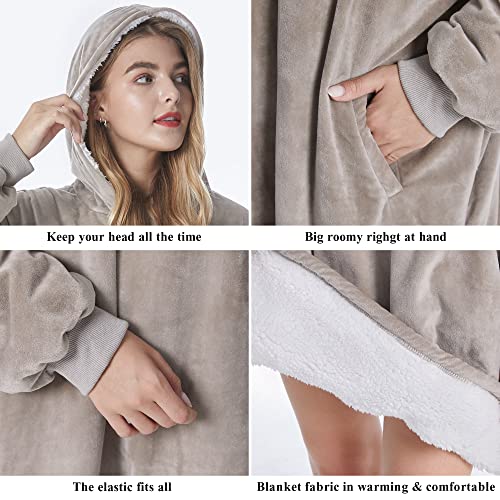 Felicigeely Blanket Hoodie Wearable Blanket Sweatshirt Oversized Hooded Blanket Sweater Gift for Women