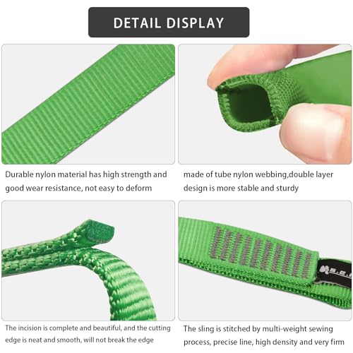 S.E.PEAK 16mm Nylon Straps Runner, 23KN/5171 lbs, EN566 Rock Tubular Webbing for Tree Work, Positioning, Rigging, Ziplinin...
