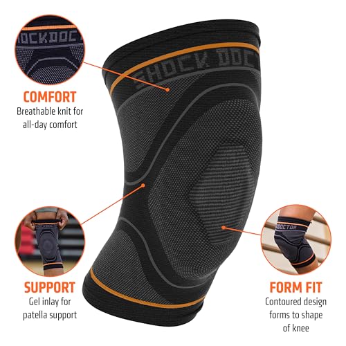 Shock Doctor Knee Compression Sleeve Support - Pain Relief for Arthritis, Tendonitis, Patella Alignment Injuries, Walking,...
