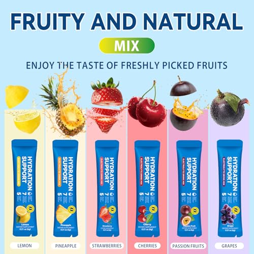 Electrolyte Drink Mix – 24 Stick Packs, Sugar-Free,Dehydration Relief,Hydration Support with 7 Electrolytes & 5 Vitamins –...