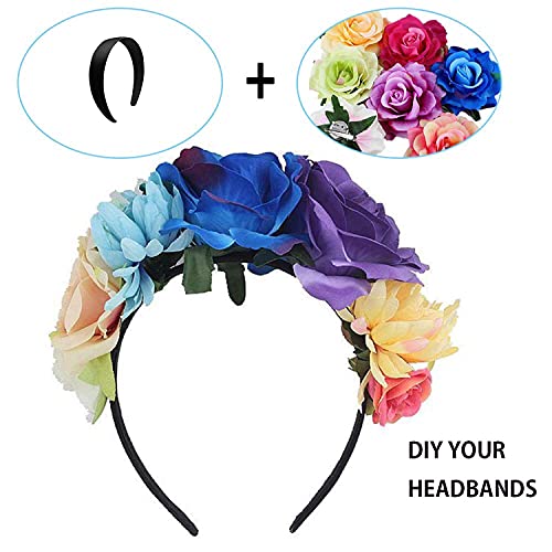 BallHull 1.2 Inch Satin Headbands, Ladies and Girls Antiskid Hard Hair Bands, DIY Hair Headbands, 6 Pcs Black.