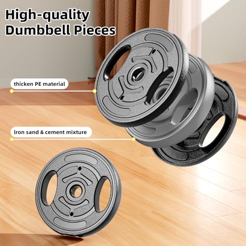 HUAYA Adjustable Dumbbell Set, 10-90lbs Free Weights with Connector – 4 in 1 Dumbbells, Barbell, Kettlebell & Push Up Stan...
