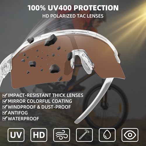 Sunbowglint Sports Sunglasses for Men Women Unbreakable UV400 Protection Goggles Baseball Running Cycling Glasses