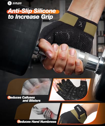 SIMARI Breathable Workout Gloves for Men & Women, Weight Lifting Gloves with Padded, Grip, Full Palm Protection, Gift for ...