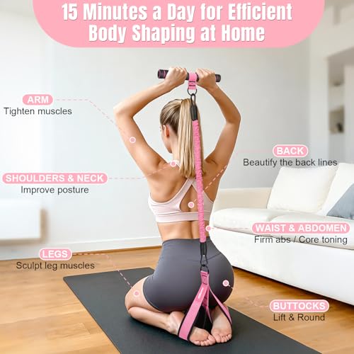 KUZARO Upgraded Multifunction Pedal Resistance Band with Handle, 3 Tube Adjustable Resistance Bands for Abdomen, Waist, Ar...