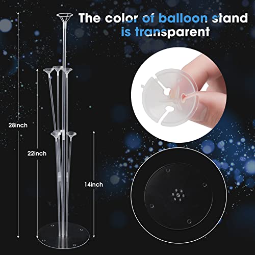 Voircoloria 4 Sets Balloon Stand Kits, Balloon Sticks Holder with Base for Table Graduation Birthday Baby Shower Gender Re...