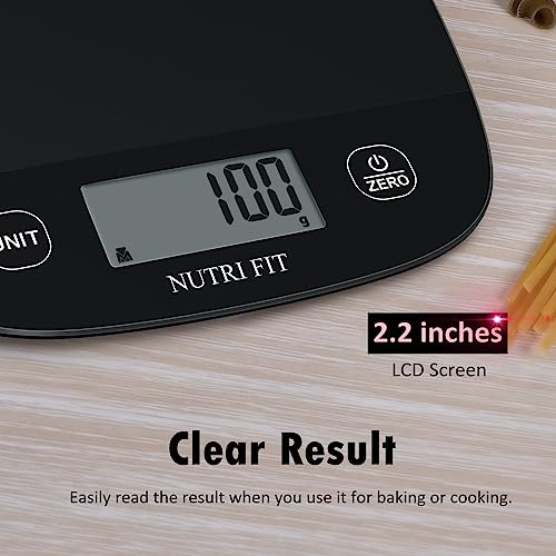 NUTRI FIT Food Scale for Kitchen Scales Digital Weight Grams and Ounces, Baking Scale Accurate for Weight Loss, Cooking, C...
