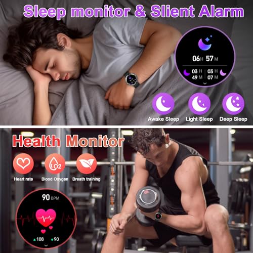 zhizhi Smart Watch for Men Fitness Tracker: Smart Watches for Android Phones iPhone Bluetooth Waterproof Make Answer Call ...