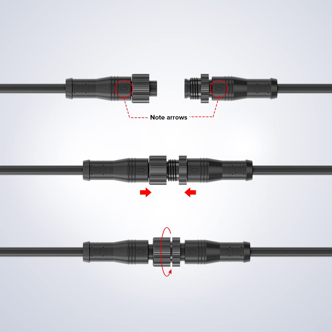Btf-Lighting 3.28Ft 5 Pin 0.32Mm/22Awg Ip68 Extension Cable Wire With Male And Female Connectors For Rgbw 4 In 1 5050 Etc Led Strip 15Mm Metal Nut Small Size Home Lighting Connector