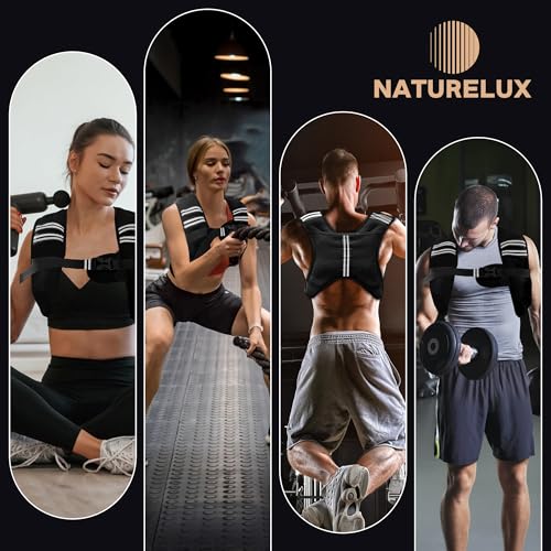 NATURELUX Weighted Vest Men or Women - 5/10/15/20/25/30lbs Weights with Reflective Stripe, Weighted Vest for Workout Equip...