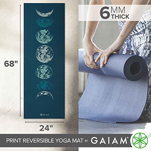 Gaiam Yoga Mat - Premium 6mm Print Reversible Extra Thick Non Slip Exercise & Fitness Mat for All Types of Yoga, Pilates &...