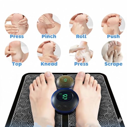 Foot Plate Foot Massager Relaxes Muscles for All-Night Comfort, 8 Massage Modes, 19 Levels, Smart Auto Power-Off & Safety ...