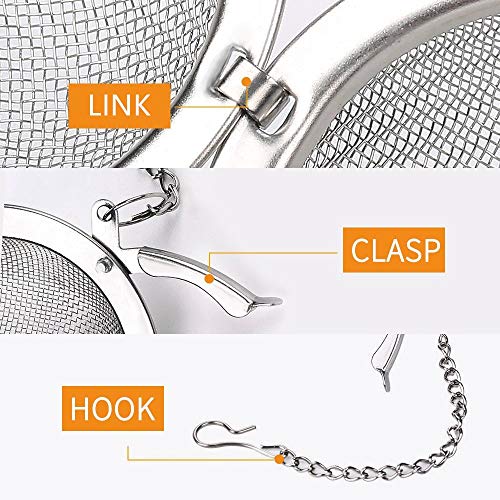 Fu Store 2pcs Stainless Steel Mesh Tea Ball 2.1 Inch Tea Strainers Teas Infuser Strainer Filters for Teas