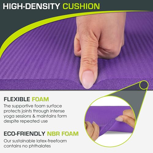 ProsourceFit Extra Thick Yoga Knee Pad and Elbow Cushion 15mm (5/8”) Fits Standard Mats for Pain Free Joints in Yoga, Pila...