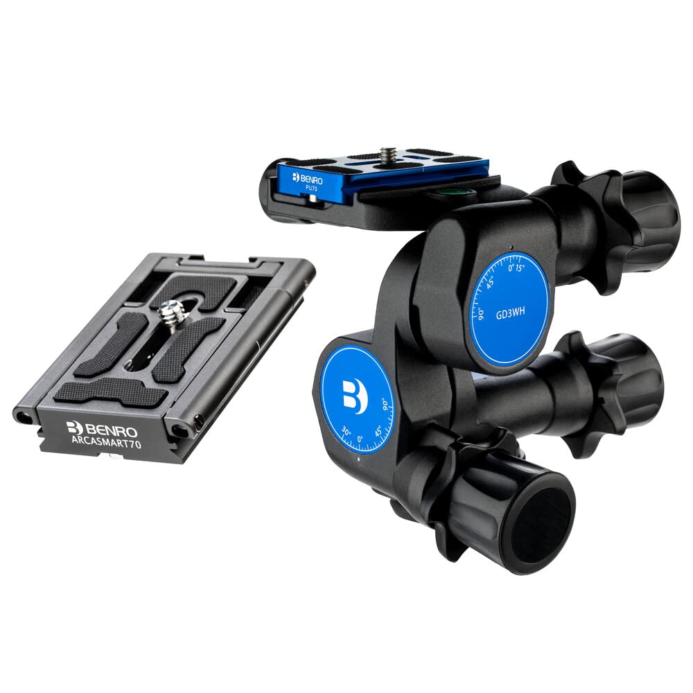 Benro Gd3Wh 3-Way Geared Head With Additional Arcasmart70 Plate (Gd3Whacs70)