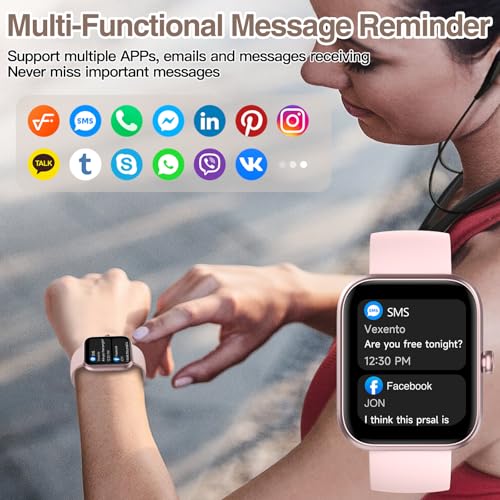 Smart Watch for Women Men with Bluetooth Call, Alexa Built-in Smartwatch, 1.83"DIY Dial Fitness Watch with Sleep Heart Rat...