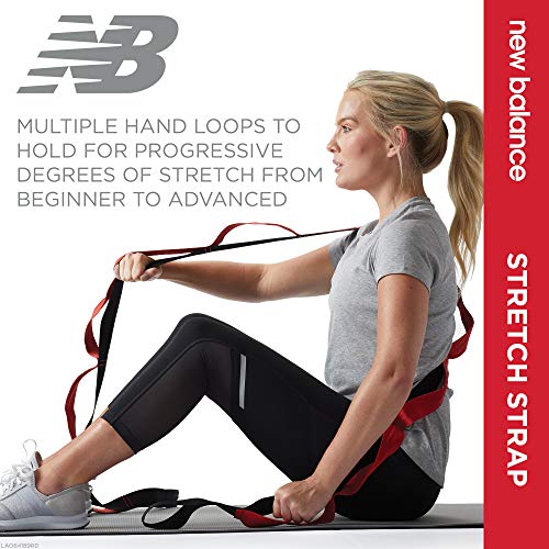 New Balance Stretching Strap with Loops for Flexibility - Stretch Bands for Yoga & Physical Therapy - Exercise & Workout S...