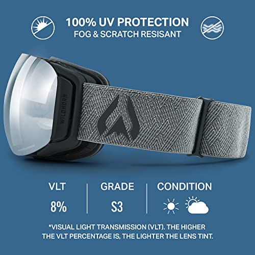 Wildhorn Roca Ski Goggles Men Women Anti-Fog/Scratch 100% UV-Magnetic Lens-Snowboard Snow Goggles Men Women Adult