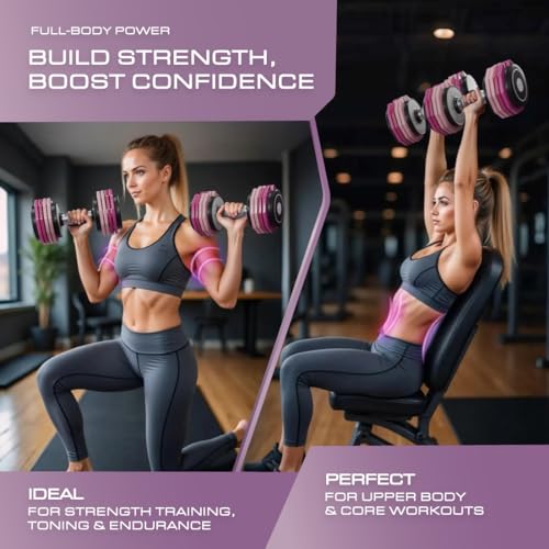 OVELY4YFIT Adjustable Dumbbell, 5-in-1 Weight Options (4.5-22.5LB), Quick 1-Second Weight Adjustment, Anti-Slip Metal Hand...