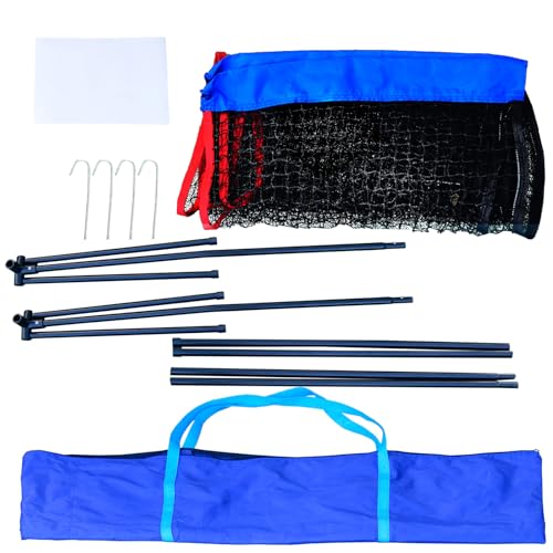 PGL 10x3FT Badminton Net - Foldable Extendable Poles for Multiple Sports Heights - Ideal for Tennis Pickleball -Portable a...