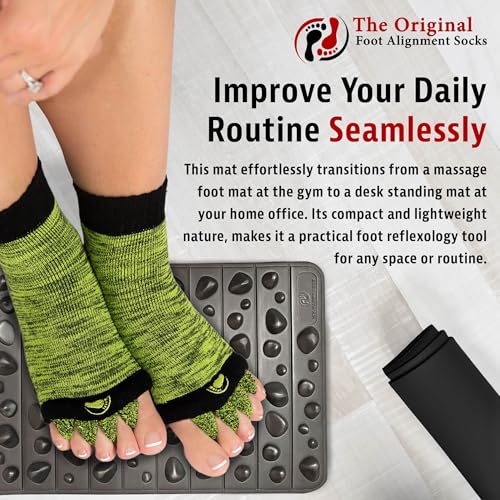 My Happy Feet Pebble Rock Mat - Therapeutic Rock Mat – Wellness Foot Mat for Natural Balance & Energized Living – Black, P...