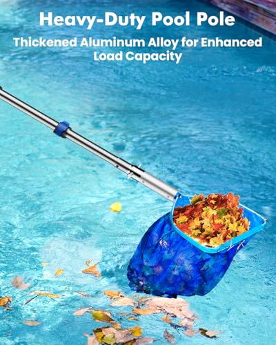 Pool Pole Telescopic 16FT Heavy Duty Upgraded Aluminum, 16 Ft Extension/Extendable Telescoping Tool for Above Ground/Ingro...