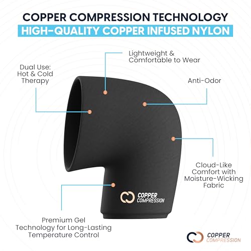 Copper Compression CopperFreeze Knee Sleeve – Hot & Cold Therapy Support for Pain, Swelling, and Injury Recovery – 360° Co...