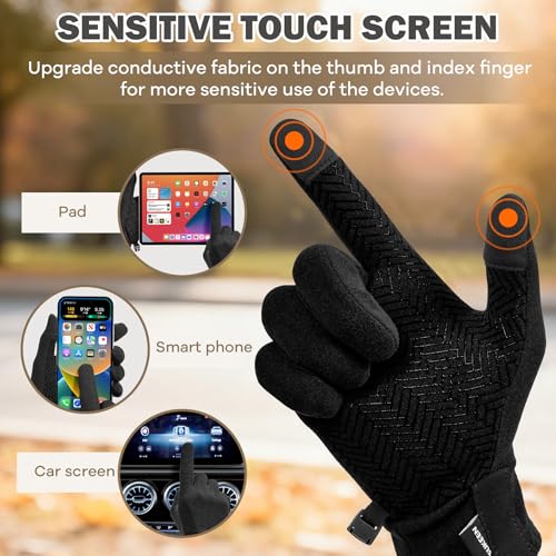 Sukeen Lightweight Running Gloves for Women Touchscreen Anti-Slip Liner Gloves Winter Warm Gloves for Cycling, Driving, So...