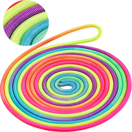 Gejoy 5 Pieces Chinese Jump Ropes Colorful Stretch Rope Elastic Rubber Twist Fitness Game for Outdoor Indoor Play Exercise...
