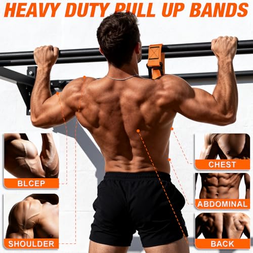 UZTUGG Heavy Duty Pull Up Assistance Bands, Pull Up Assist Band with Dual Foot Rests for Men, Home Gym Strength Training E...