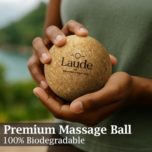 Laude Cork Yoga Mat + Ball Set – Sustainable Non Slip Yoga Mat with Strap – Thick Yoga Mat, Pilates Mat Thick & Workout Ma...