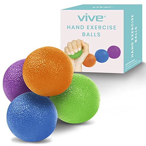 Vive Squeeze Balls for Hand Therapy, Exercise, Arthritis (w/ Rehab Video App) - Grip Strengthener Occupational Equipment f...