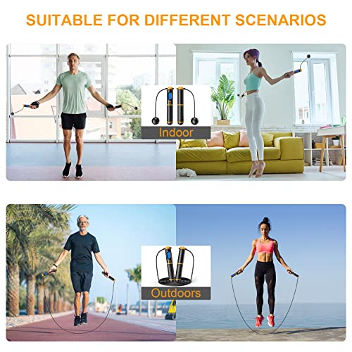Smart Jump Rope, Multifun Speed Skipping Rope with Weight/Lap/Time/Calorie Counter Adjustable Digital Counting Jump Ropes ...