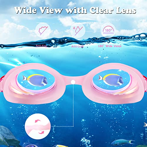 EWPJDK Kids Swim Goggles - 2 Pack Swimming Goggles Anti Fog No Leaking For Kids Age 3-15