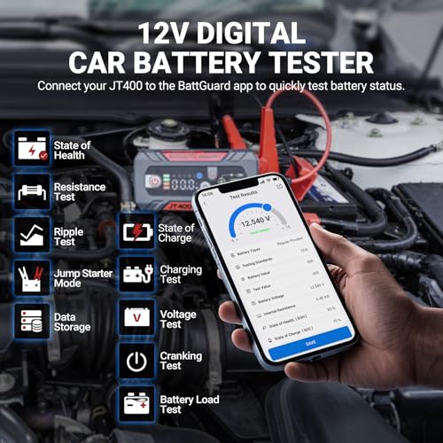 LOKITHOR JT400 Jump Starter and Battery Tester, 2500A Car Battery Booster, Portable 12V Jump Box for Up to 8.5L Gas or 6.5...